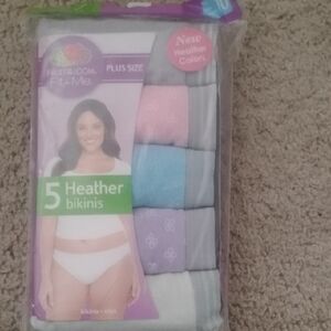 Fruit of the Loom Heather Bikini Pack - Pink, Blue, Gray